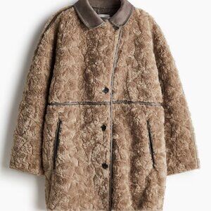 H&M Fluffy Oversized Faux Fur Coat Size XS
